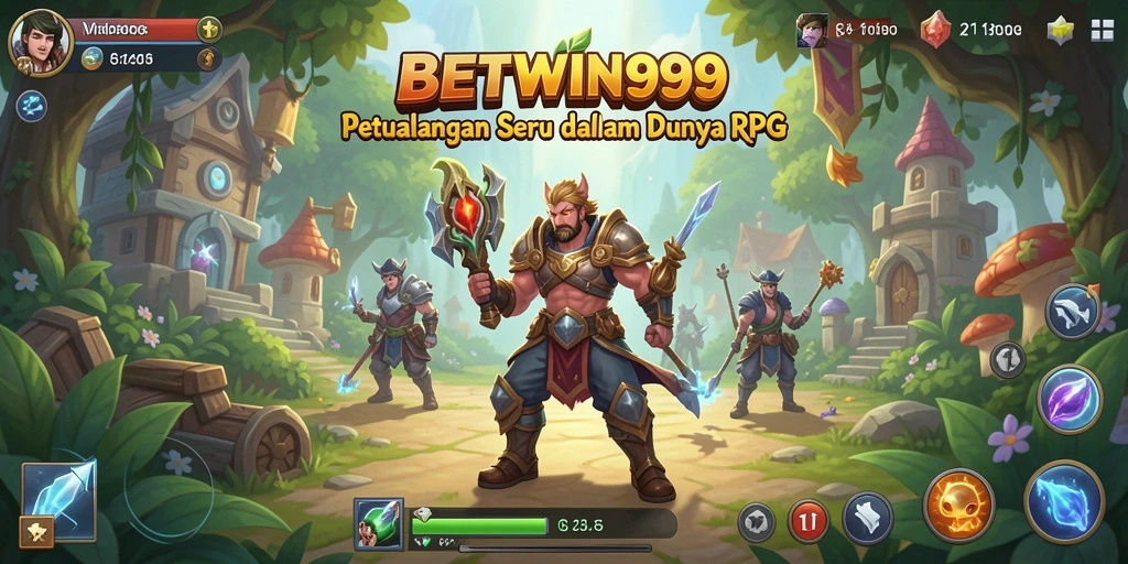 Tampilan gameplay BETWIN999 yang menggambarkan aksi seru karakter RPG.