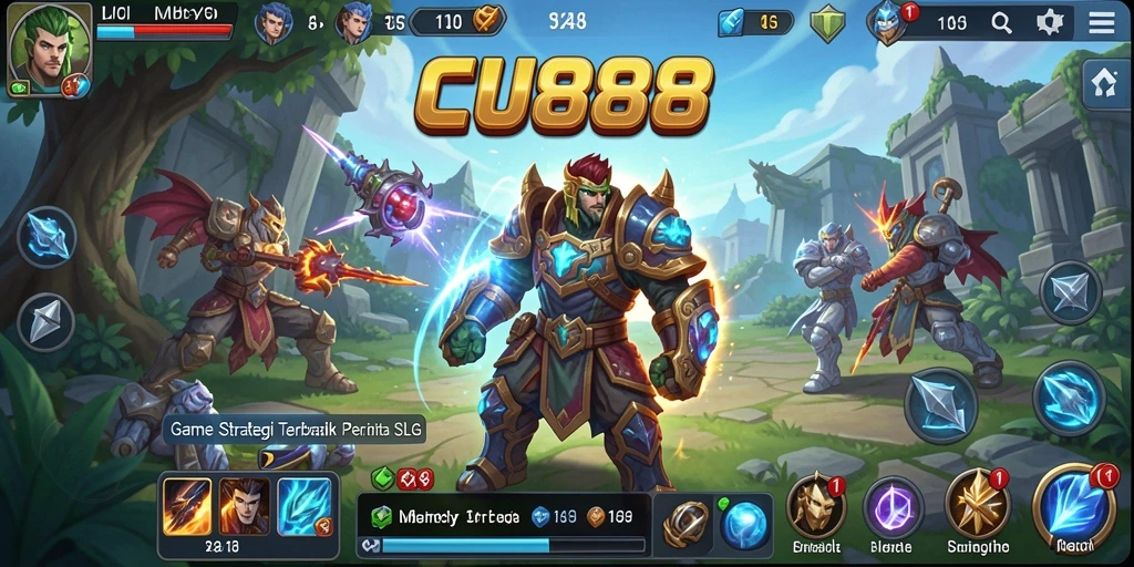 Screenshot CU888 menampilkan aksi strategi dalam gameplay SLG yang mendebarkan.