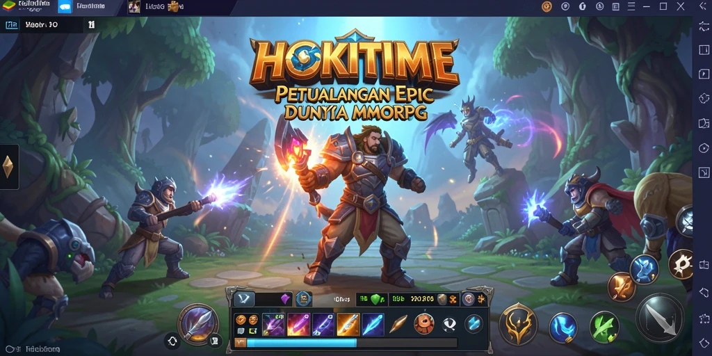 Screenshot gameplay HOKITIME menampilkan pertempuran seru dengan teman-teman.