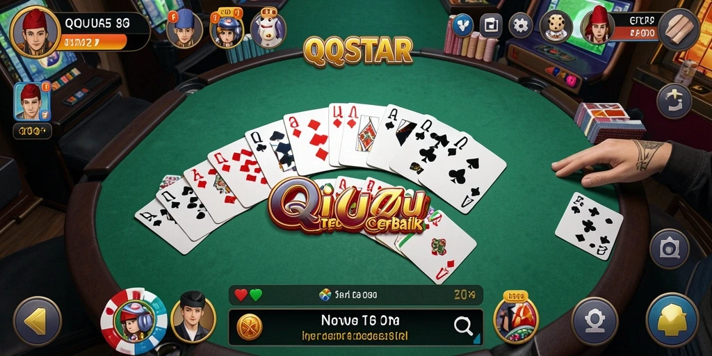 Tampilan gameplay QQSTAR yang menegangkan dan seru.