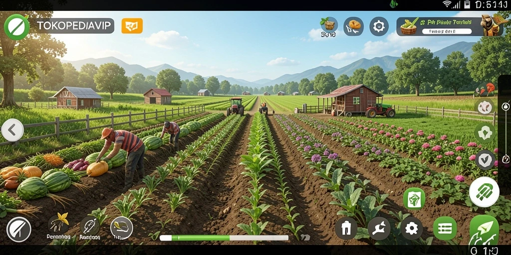 Tampilan gameplay bertani yang menarik di TOKOPEDIAVIP.