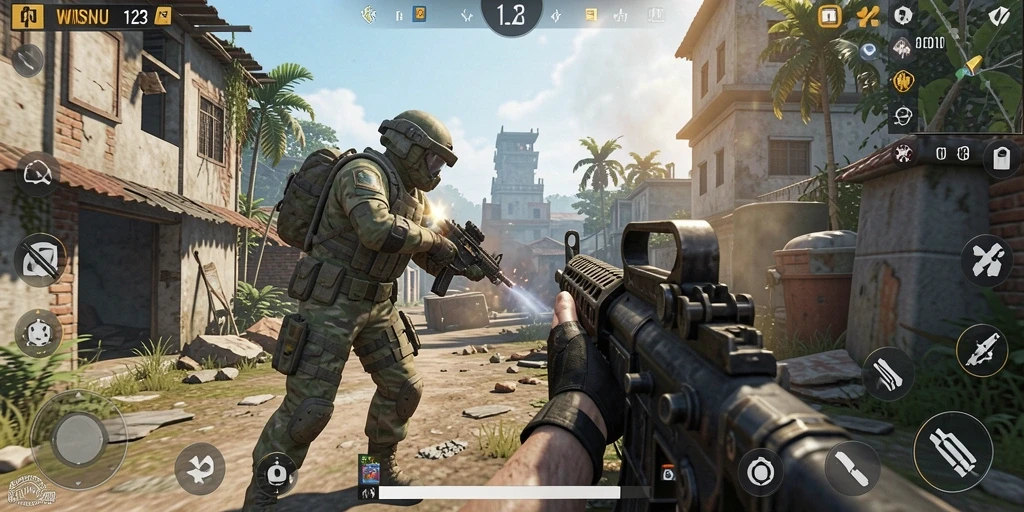 Tangkapan layar WISNU123 menampilkan aksi seru dari gameplay TPS.